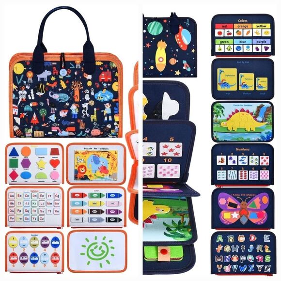 NWT Two different toddler life skills sensory busy books for travel & learning. - Picture 1 of 10